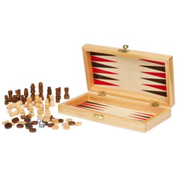 Jeu de plateau personnalisable 3-en-1 en bois - Mugo