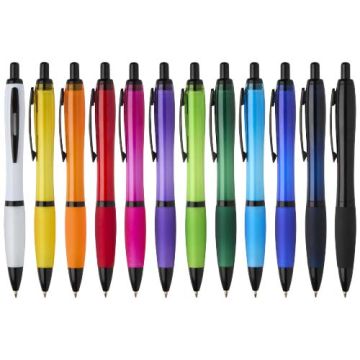 Stylo bille Nash publicitaire en plastique recyclé avec garnitures noires (encre noire)