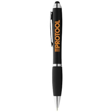 Stylo bille stylet coloré avec grip noir Nash