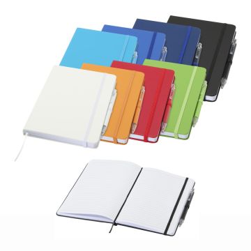 Set carnet personnalisable A5 en papier recyclé Spectrum et stylo à bille assorti