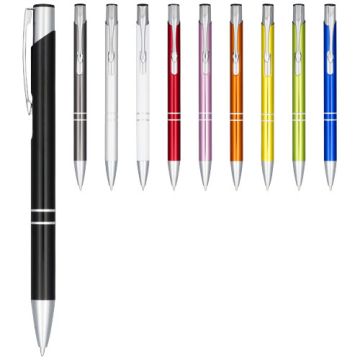 Stylo bille rétractable publicitaire en aluminium anodisé Moneta (encre noire)