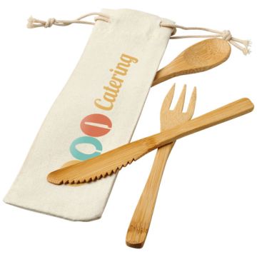 Ensemble de couverts en bambou pub