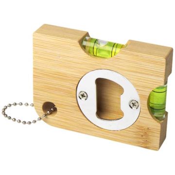 Décapsuleurpersonnalisable en bambou avec niveau