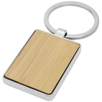Porte-clés rectangulaire publicitaire en bambou