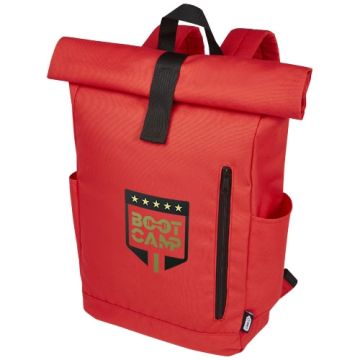 Sac à dos publicitaire 18 L en RPET GRS 15,6" avec dessus enroulable