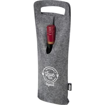 Sac à vin personnalisable de 75 cl en feutrine recyclée certifié GRS