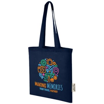 Sac shopping Madras personnalisable coton certifié GRS de 38 x 42 cm en 140 g de 7 L