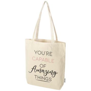 Sac shopping publicitaire Florida certifié GRS 38 x 42 x 9 cm en 270 g/m² 10L