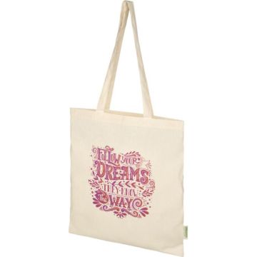 Sac shopping publicitaire en coton biologique 100 g/m² de 7 L