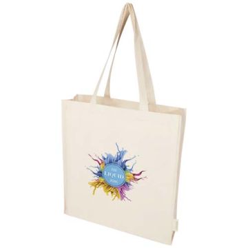Sac shopping publicitaire à soufflets Odisha bio OCS 180 g/m² de 14 L