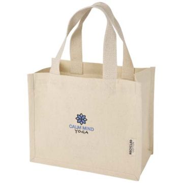 Mini sac shopping à personnaliser Odessa à soufflet en coton recyclé de 9 L et 220 g/m² certifié GRS