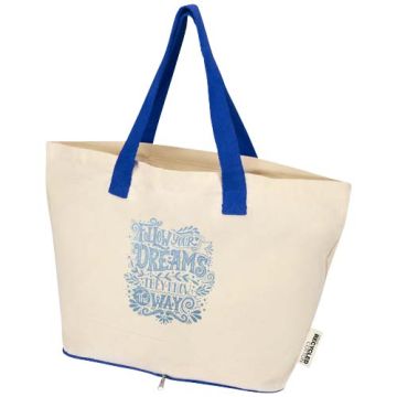 Sac shopping pliable personnalisable en coton recyclé GRS 140 g/m² 7 L - Sierra