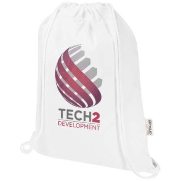 Sac Peru pub de 5 L avec cordon en coton recyclé 180 g/m² certifié GRS