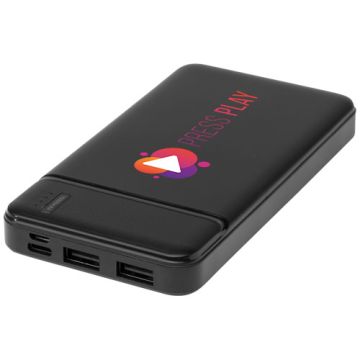 Batterie de secours publicitaire de 10 000 mAh en plastique recyclé
