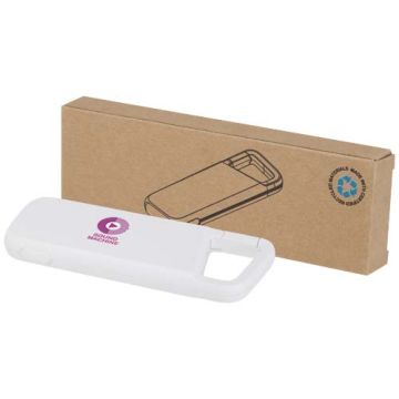 Batterie externe personnalisable 5 000 mAh et 12 W en plastique recyclé résistante à l'eau avec mousqueton - Alkes
