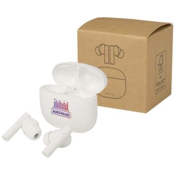 Ecouteurs personnalisable sans fil Bluetooth® True Wireless Alterf en plastique recyclé avec embouts en silicone