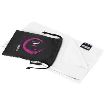 Serviette de sport rafraîchissante en PET recyclé Raquel avec pochette