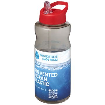 Bouteille de sport publicitaire H2O Active® Eco Big Base de 1 litre avec couvercle à bec verseur