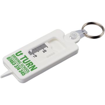 Porte-clés personnalisable recyclé vérificateur de structures de pneu