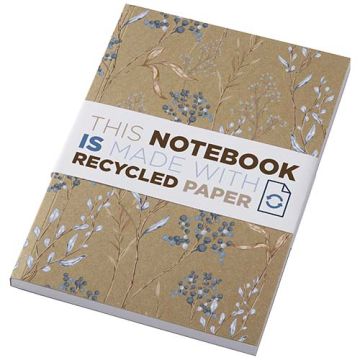 Carnet kraft publicitaire Novella Austen A5 recyclé à couverture souple - 100 feuilles