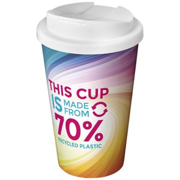 Gobelet personnalisable avec isolation Brite-Americano® Eco de 350 ml et anti-déversement