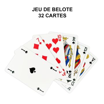 Jeu de Belote 32 Cartes - Dos des cartes à Personnaliser