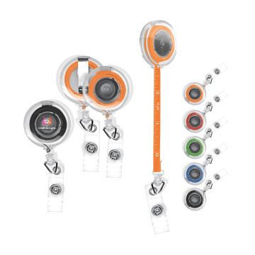 Porte-badges retractable avec mètre ruban souple 1 m