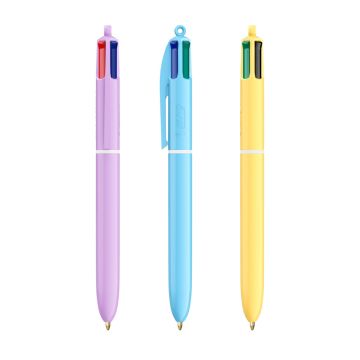 Stylo à bille BIC 4 couleurs Pastel