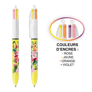 Stylo à bille Publicitaire BIC 4 couleurs Sun quadri 360°