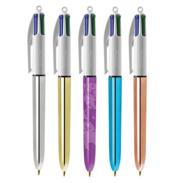 Stylo à bille Publicitaire BIC 4 couleurs Shine Gravure Laser 360°