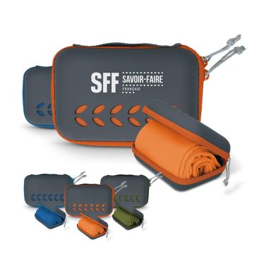 Serviette Microfibre Sport Boite Rangement Personnalisable
