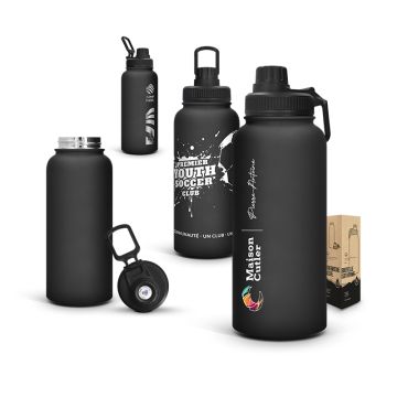 Bouteille gourde isotherme 1 L double-paroi finition soft touch