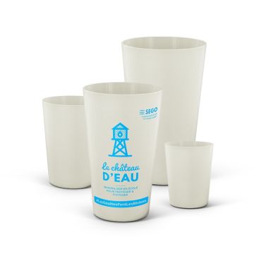Gobelet publicitaire réutilisable écolo. en Bioplastique - Fabriqué en FRANCE - 25 cl