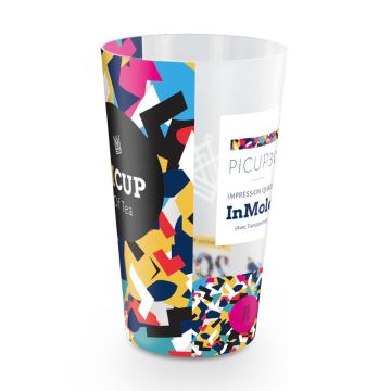 Gobelet publicitaire réutilisable Fabriqué en FRANCE 25 cl avec marquage quadri total