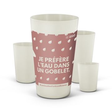 Grand Gobelet publicitaire réutilisable écolo. Fabriqué en FRANCE - 50 cl en Biocomposite