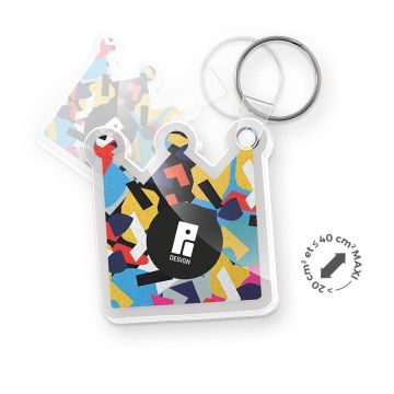 Porte clé création à la forme pmma ep 3 mm maxi 40 cm²