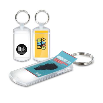 Porte-clés personnalisable transparent porte-étiquette
