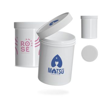 Pot plastique publicitaire 50 cl couvercle vissé