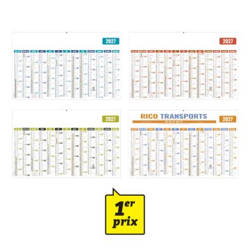 Calendrier 13 mois bancaire souple maxi 2027 1er prix à personnaliser