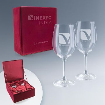 Coffret 2 verres à vin 35 cl personnalisés