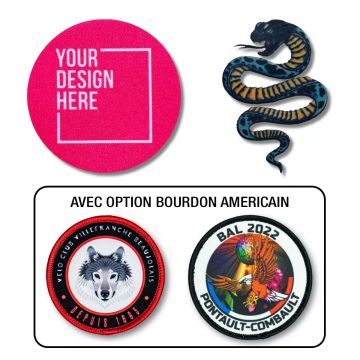 Ecusson tissu imprimé en sublimation Quadri