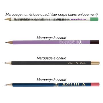 Crayon Bois Eco avec Vernis Couleur sur le Corps et Tête Trempée
