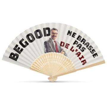 Eventail publicitaire en bambou et papier