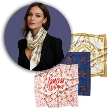 Foulard carré polyester satiné multifonctions personnalisable