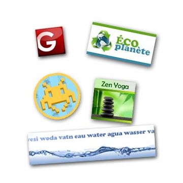 Sticker Papier Brillant, Fond Blanc
