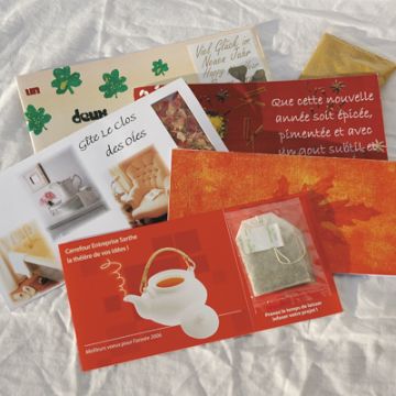Carte Publicitaire avec Sachet de Thé