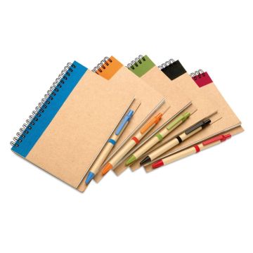 Bloc-notes recyclé et stylo