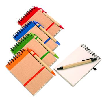 Bloc-notes recyclé et stylo