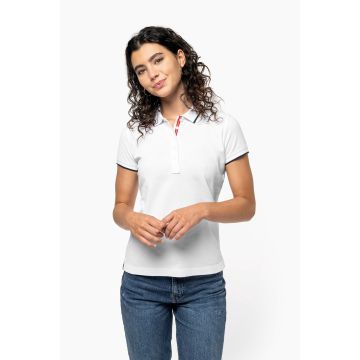 Polo floqué Maille Piquée Manches Courtes Femme
