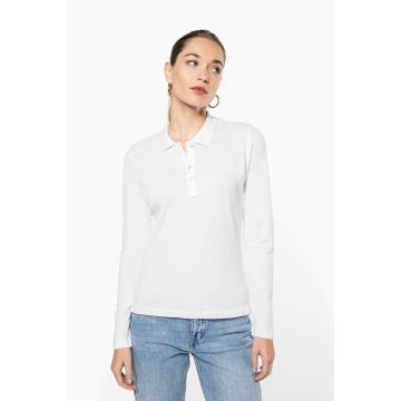 Polo à peronnaliser piqué manches longues femme